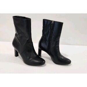 Naturalizer Women's Harlene Leather Almond Toe Ankle Boots Black  Size 7.5M